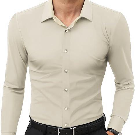 ElencoCo Men's Super Stretchy Dress Shirt: Where Tailored Style Meets Athletic Comfort