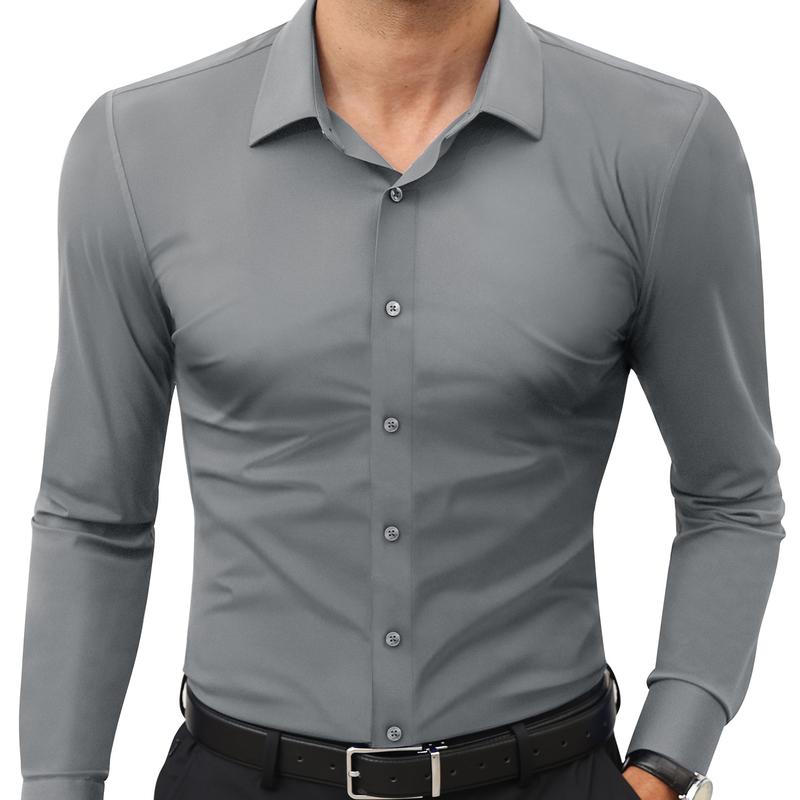 ElencoCo Men's Super Stretchy Dress Shirt: Where Tailored Style Meets Athletic Comfort