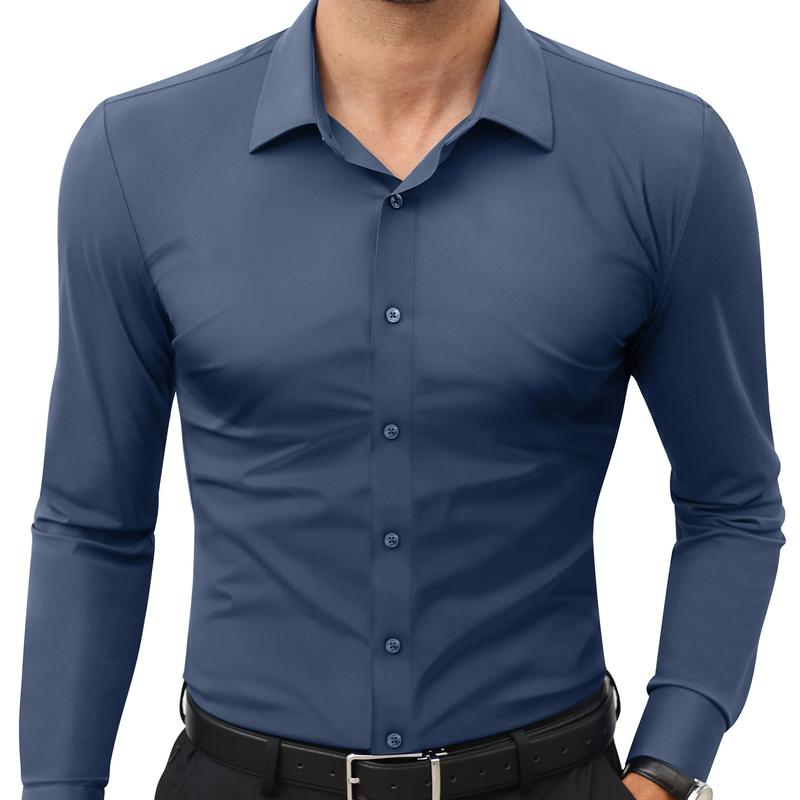 ElencoCo Men's Super Stretchy Dress Shirt: Where Tailored Style Meets Athletic Comfort
