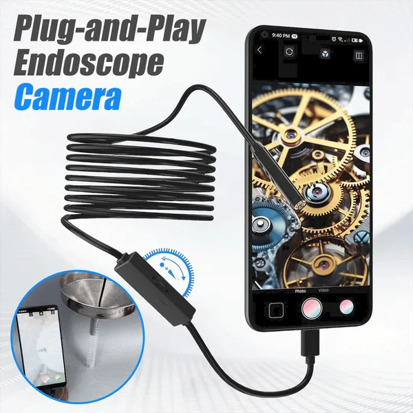 🔎 Plug-and-play endoscope camera – Compatible with Android, USB, and TC (not applicable to Apple systems)