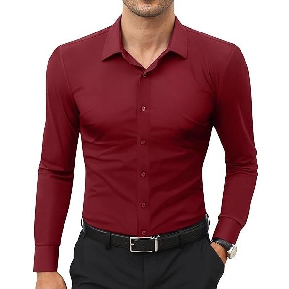 ElencoCo Men's Super Stretchy Dress Shirt: Where Tailored Style Meets Athletic Comfort