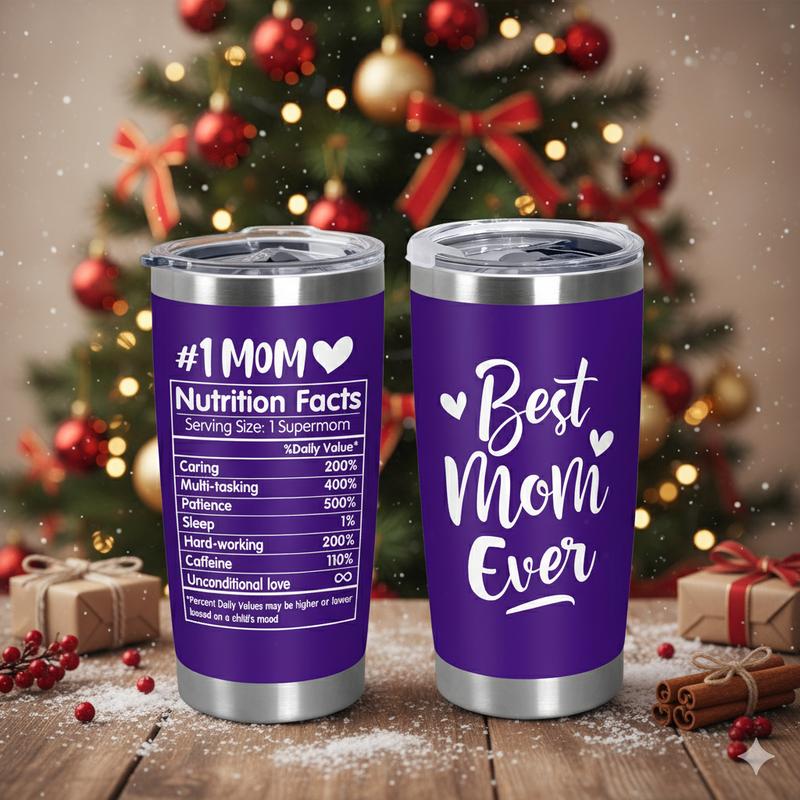 Unique Gift for Mom – Best Mom Ever Insulated Tumbler, Perfect Christmas & Thanksgiving Gift for Mom, Mother-in-Law, Bonus Mom, Grandma | 20oz Stainless Steel Tumbler with Lid