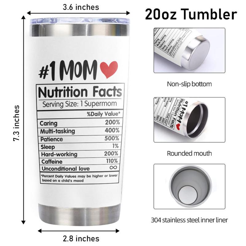 Unique Gift for Mom – Best Mom Ever Insulated Tumbler, Perfect Christmas & Thanksgiving Gift for Mom, Mother-in-Law, Bonus Mom, Grandma | 20oz Stainless Steel Tumbler with Lid