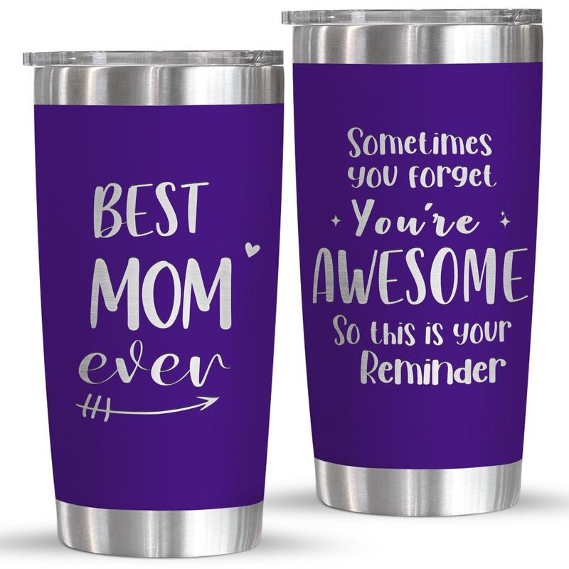 Unique Gift for Mom – Best Mom Ever Insulated Tumbler, Perfect Christmas & Thanksgiving Gift for Mom, Mother-in-Law, Bonus Mom, Grandma | 20oz Stainless Steel Tumbler with Lid