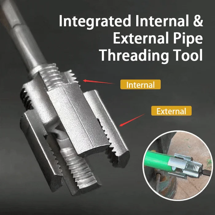 Integrated Internal & External Pipe Threading Tool