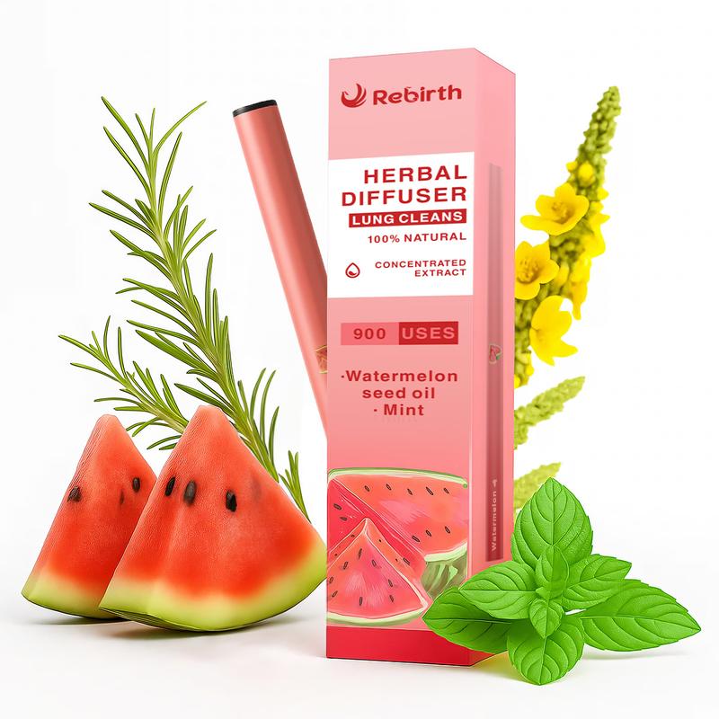 Watermelon Mint Lavender Extracts for Lung Detoxification & Oral Air Freshening Herbal Diffusion Pen Relaxation Stick Solution