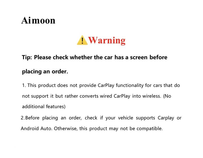 Aimoon New CarPlay 2026 Wireless Adapter for iPhone/Android Apple 17 Orange Fast Connect No Delay Hands-Free Calling
