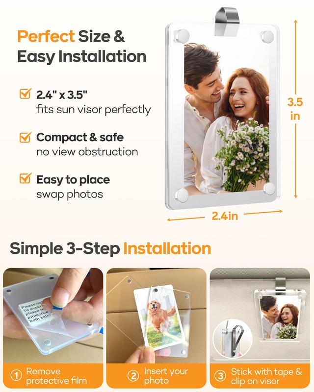 Car Picture Holder for Sun Visor – Magnetic 2.36
