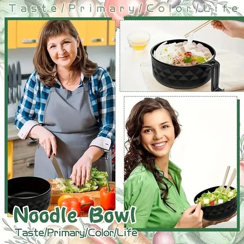 Ramen Bowl Set, 1/2 Counts Microwave Safe Instant Noodle Bowl & Tableware Kit