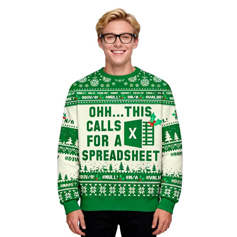 Geeksoutfit Geeky Ugly Sweater Round Neck Long Sleeve Christmas Sweater Perfect