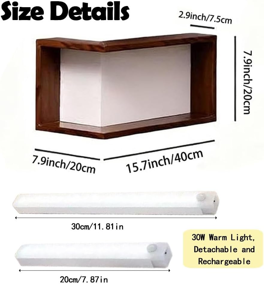 Corner Wall Shelf with Light,Illuminated Smart Corner Shelves that Light Up Your Space,