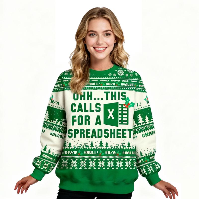 Geeksoutfit Geeky Ugly Sweater Round Neck Long Sleeve Christmas Sweater Perfect
