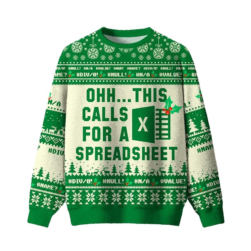 Geeksoutfit Geeky Ugly Sweater Round Neck Long Sleeve Christmas Sweater Perfect