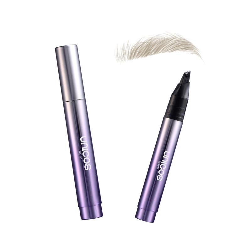 Unicos Eyebrow Angled Brush, Utra-Fine Fibers, Self-Feeding Smooth Application, Long-Lasting Formula for Daily Makeup,