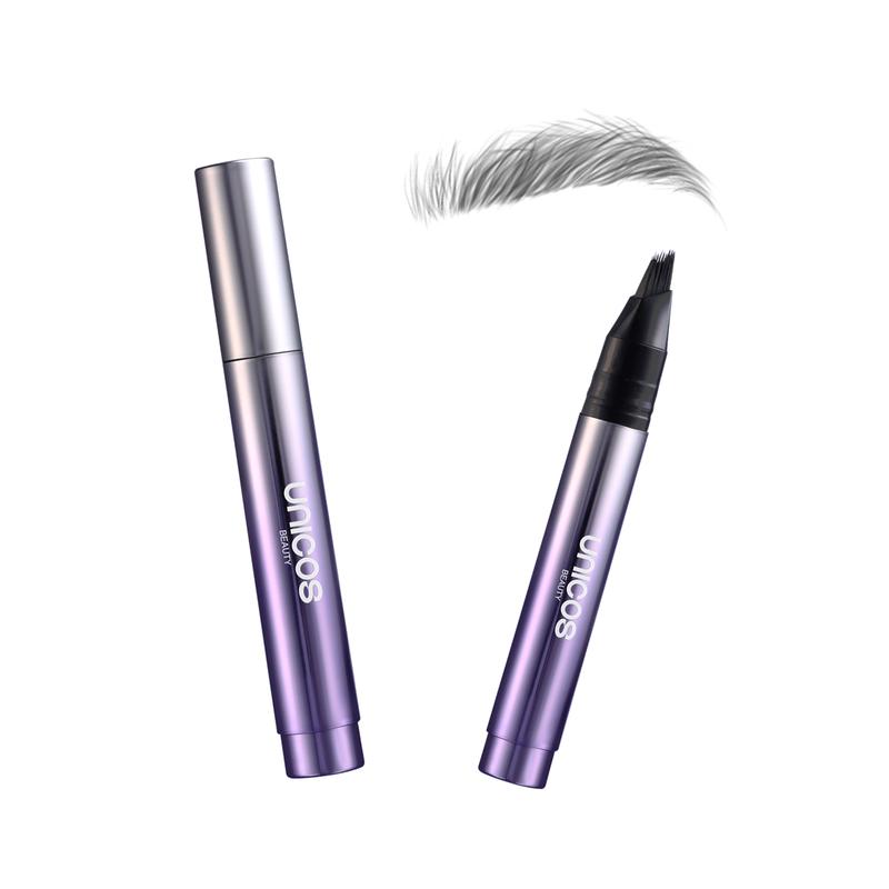 Unicos Eyebrow Angled Brush, Utra-Fine Fibers, Self-Feeding Smooth Application, Long-Lasting Formula for Daily Makeup,