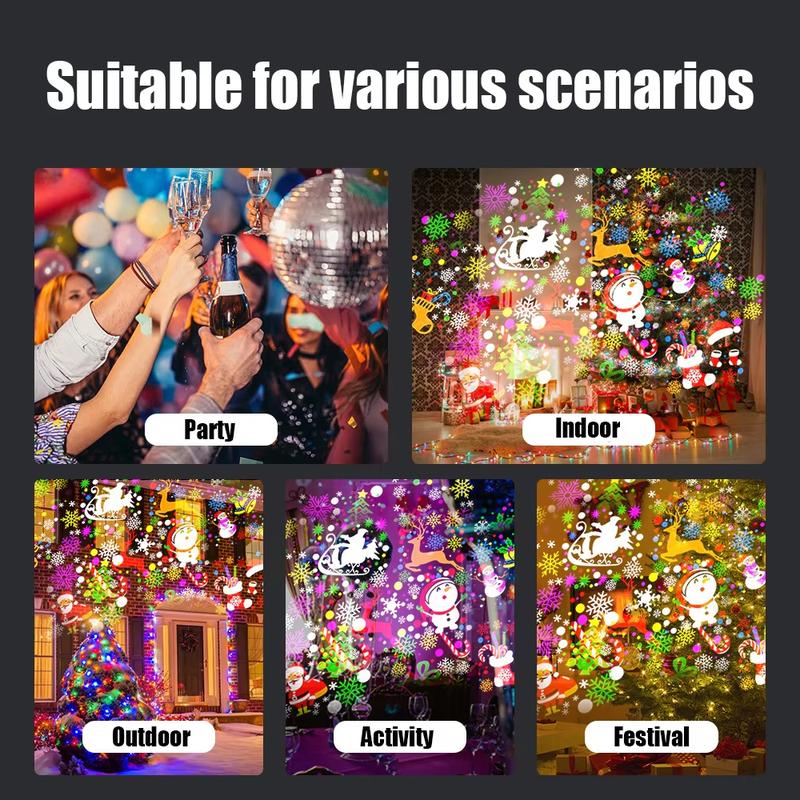 Joytutus LED Christmas Projection Lamp 5V/1A with 16 Patterns USB Powered