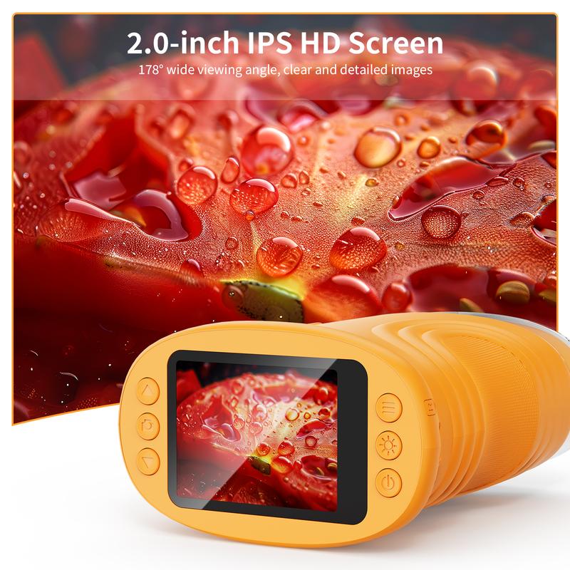 1000X Handheld Digital Microscope with 4K 2'' IPS Screen, Educational Science Toy,
