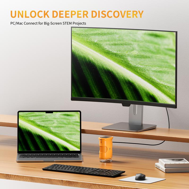 1000X Handheld Digital Microscope with 4K 2'' IPS Screen, Educational Science Toy,