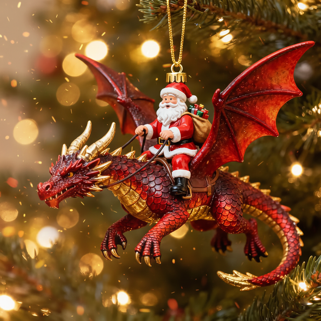 Santa’s Dragon Riders Ornament Collection🐉🎄