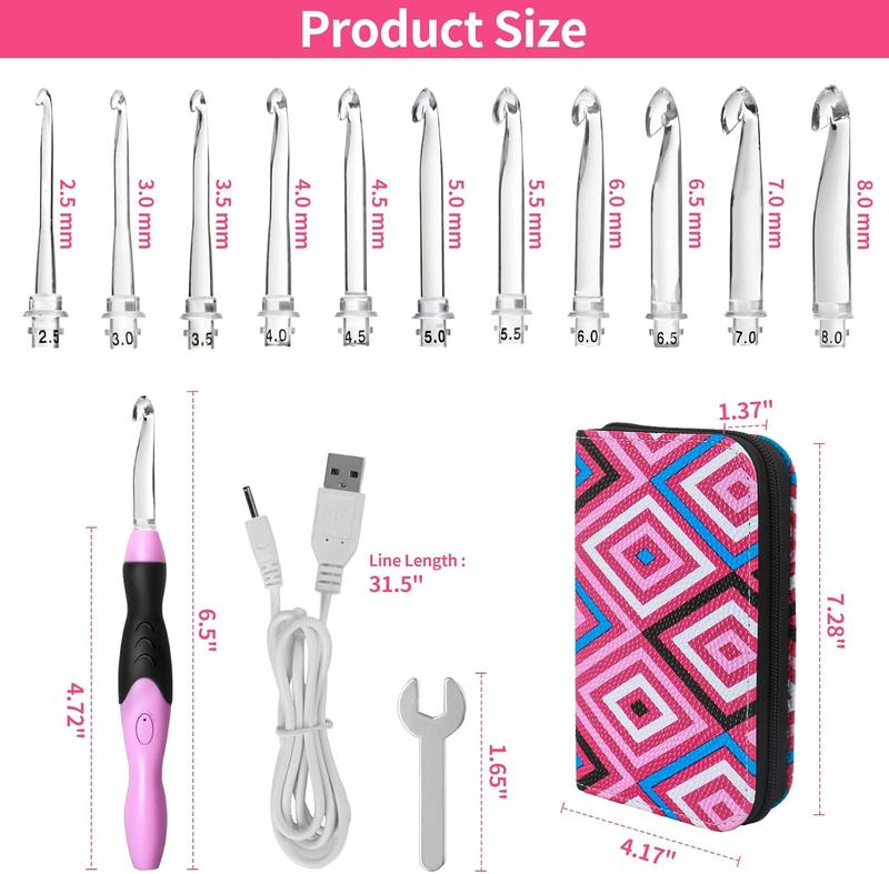 💡 The LumiGlow Lighted Crochet Hook Set: Ultimate Comfort, 24/7 Clarity