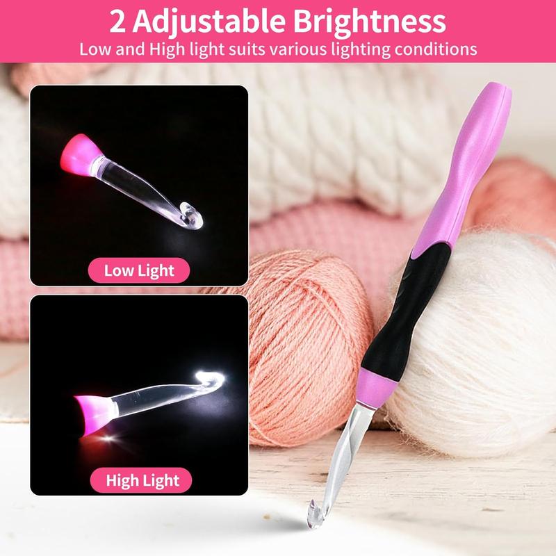 💡 The LumiGlow Lighted Crochet Hook Set: Ultimate Comfort, 24/7 Clarity