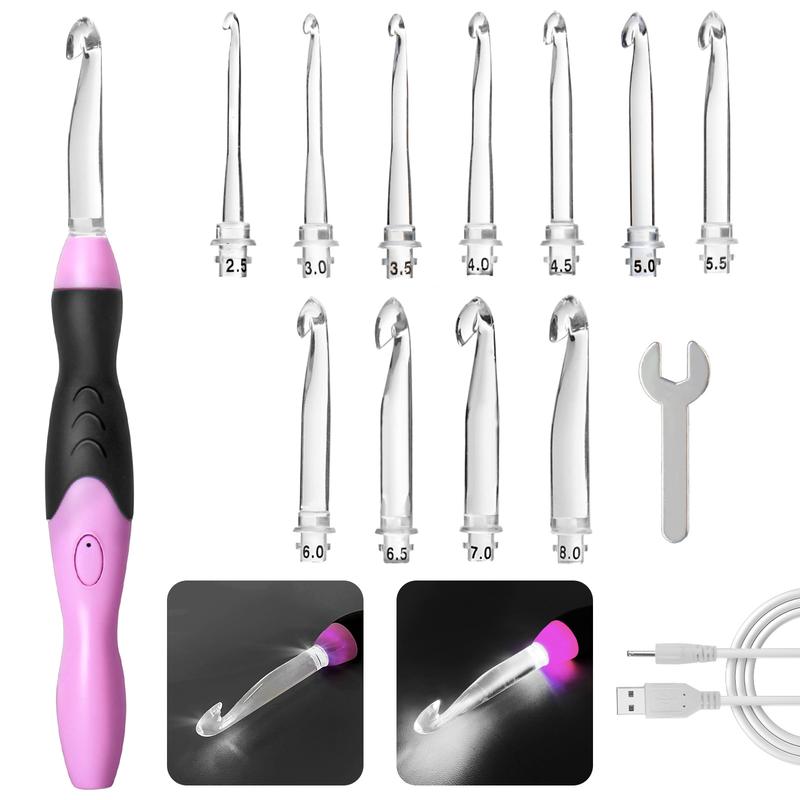 💡 The LumiGlow Lighted Crochet Hook Set: Ultimate Comfort, 24/7 Clarity