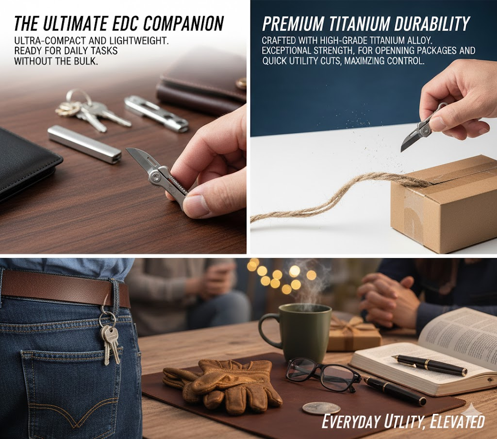🦴 The Titanium Bone Mini Folding Pocket Knife: Ultra-Compact EDC