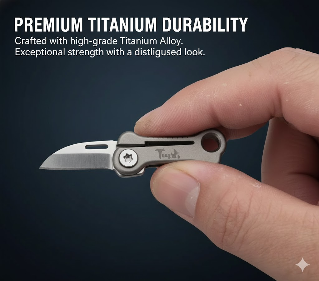 🦴 The Titanium Bone Mini Folding Pocket Knife: Ultra-Compact EDC