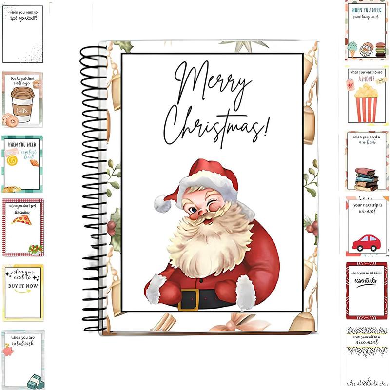 Christmas Gift Card Book, 5x7 Inch Colorful Spiral Bound Card Book ,