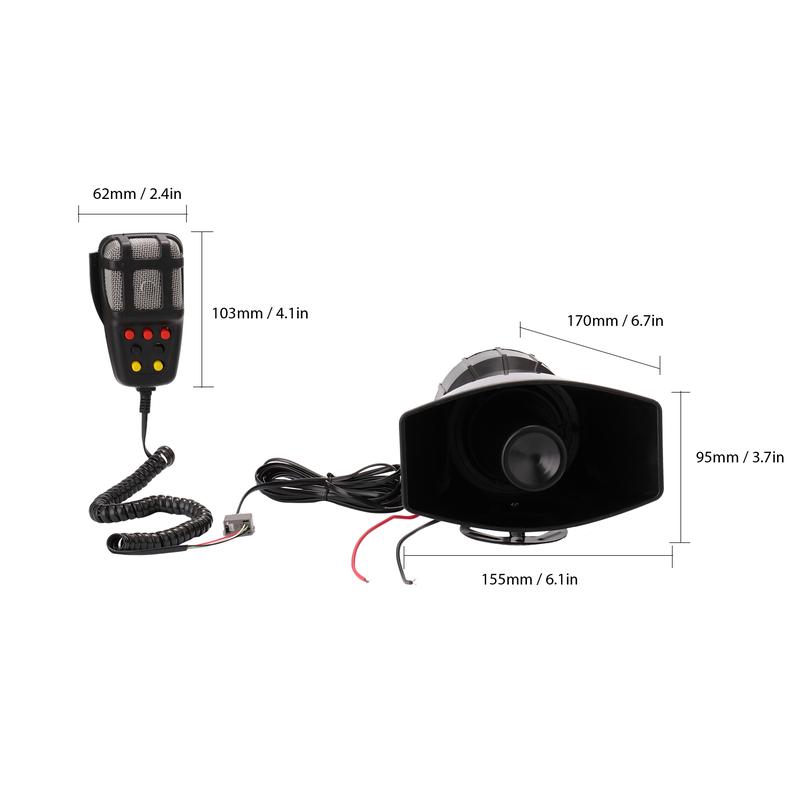 📢7-Tone Car Warning Siren & Mic PA System: Unmatched 200dB Power for Any 12V Vehicle.