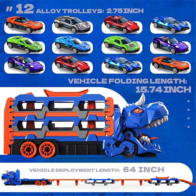 🦖 Mega-Haul Dinosaur Transport Truck: The Ultimate 3-in-1 Action Set for Boys