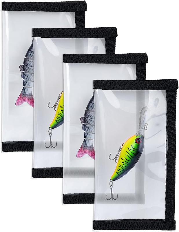 UCEC Fishing Lure Wraps(4pack), Lure Shield, Keeps Fishing Safe, Premium Clear Puncture-Resistant PVC,