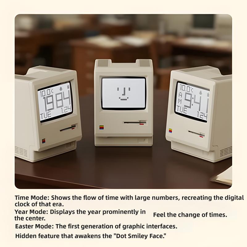 💾 RayCue Macintosh Retro Clock: Relive the 80s on Your Desk