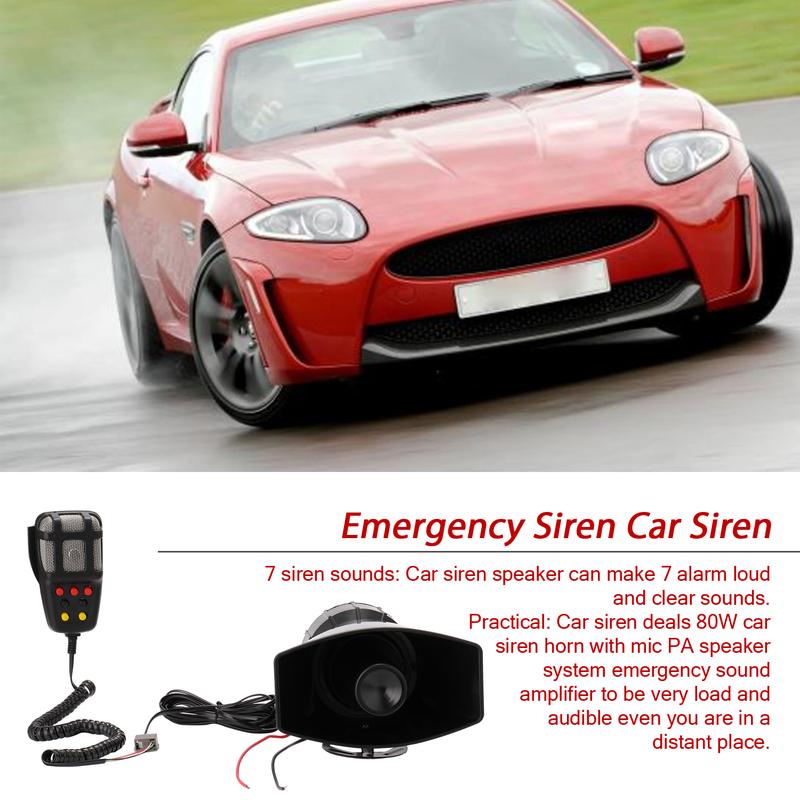 📢7-Tone Car Warning Siren & Mic PA System: Unmatched 200dB Power for Any 12V Vehicle.