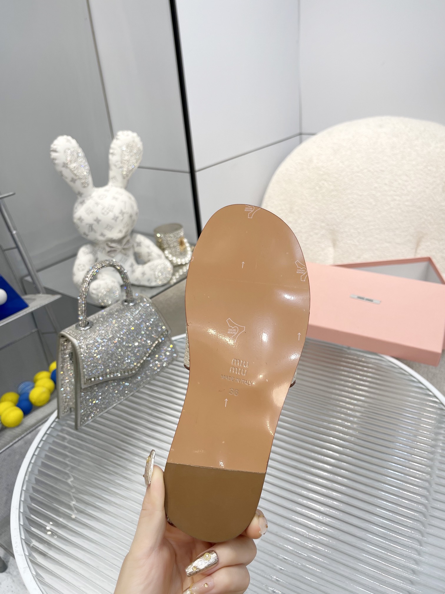 Miu miu Women designer slipper slides sandal summer sandals shoes Woven cowhide flat bottom slippers