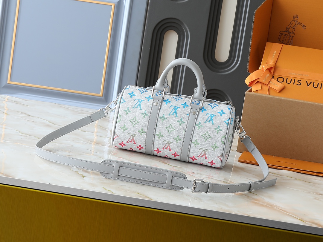 Luxury Designer Bag Women's Fashion Bag Gradient Rainbow White Handbag Concentrated leather handle detachable shoulder strap Trend style