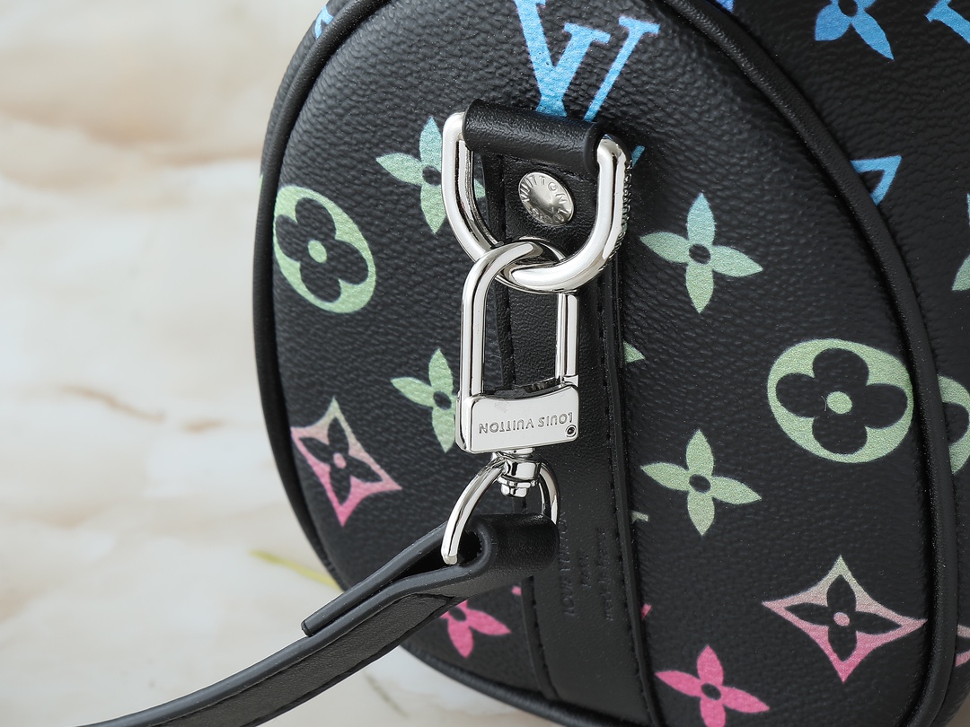 Luxury Designer Bag Women's Fashion Bag Gradient Rainbow Black Handbag Concentrated leather handle detachable shoulder strap