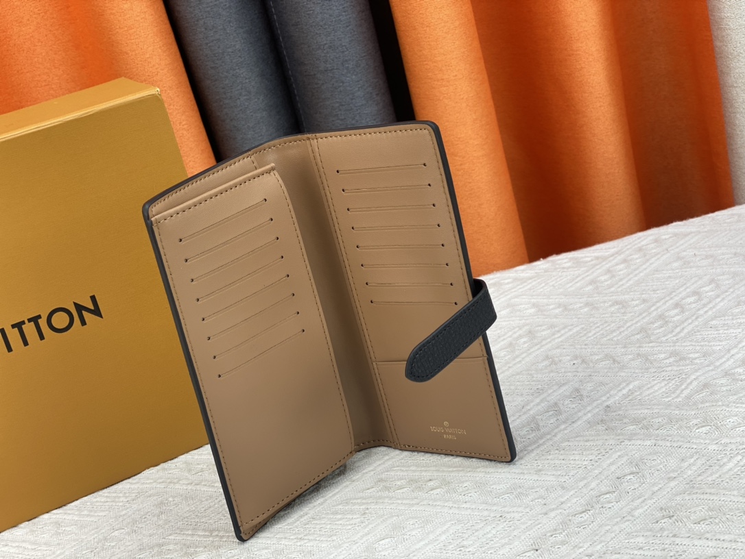 Luxury Designer Bag Women's Fashion Bag Black Money clip Soft grain leather for instant contrast Lining card sandwich zipper coin bag V-shaped sandwich for easy storage