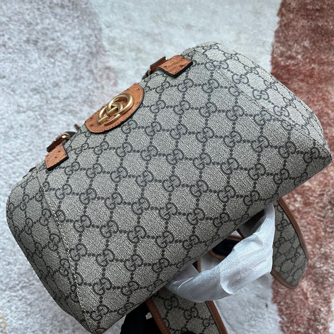 Luxury designer bag Women's fashion bag ostrich print Gucci top counter quality
