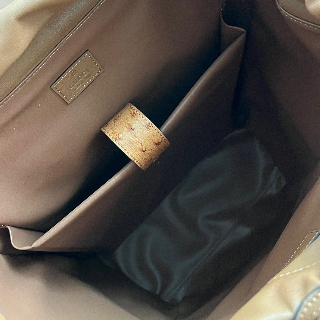 Luxury designer bag Women's fashion bag ostrich print Gucci top counter quality