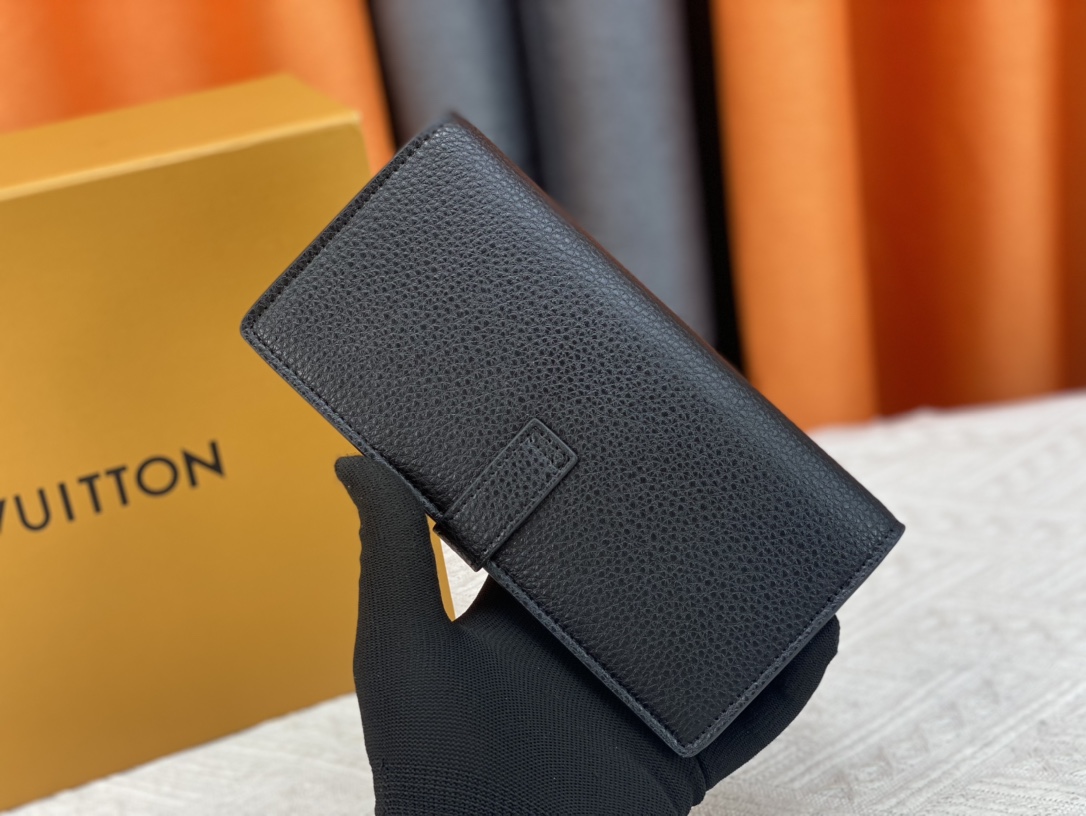 Luxury Designer Bag Women's Fashion Bag Black Money clip Soft grain leather for instant contrast Lining card sandwich zipper coin bag V-shaped sandwich for easy storage