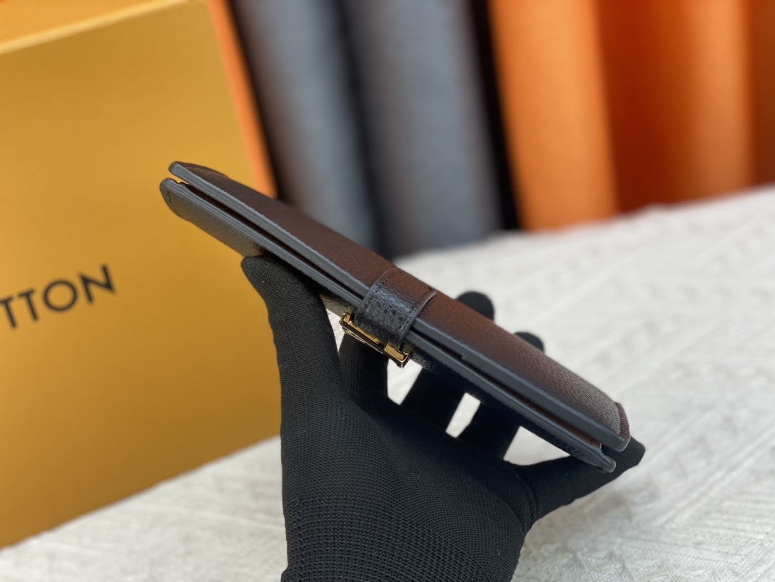 Luxury Designer Bag Women's Fashion Bag Black Money clip Soft grain leather for instant contrast Lining card sandwich zipper coin bag V-shaped sandwich for easy storage