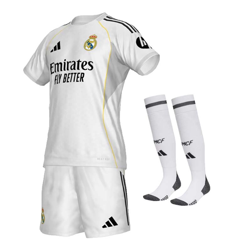 25-26 Real Madrid Home Suit  1:1 Thai Quality Football Kit and Socks