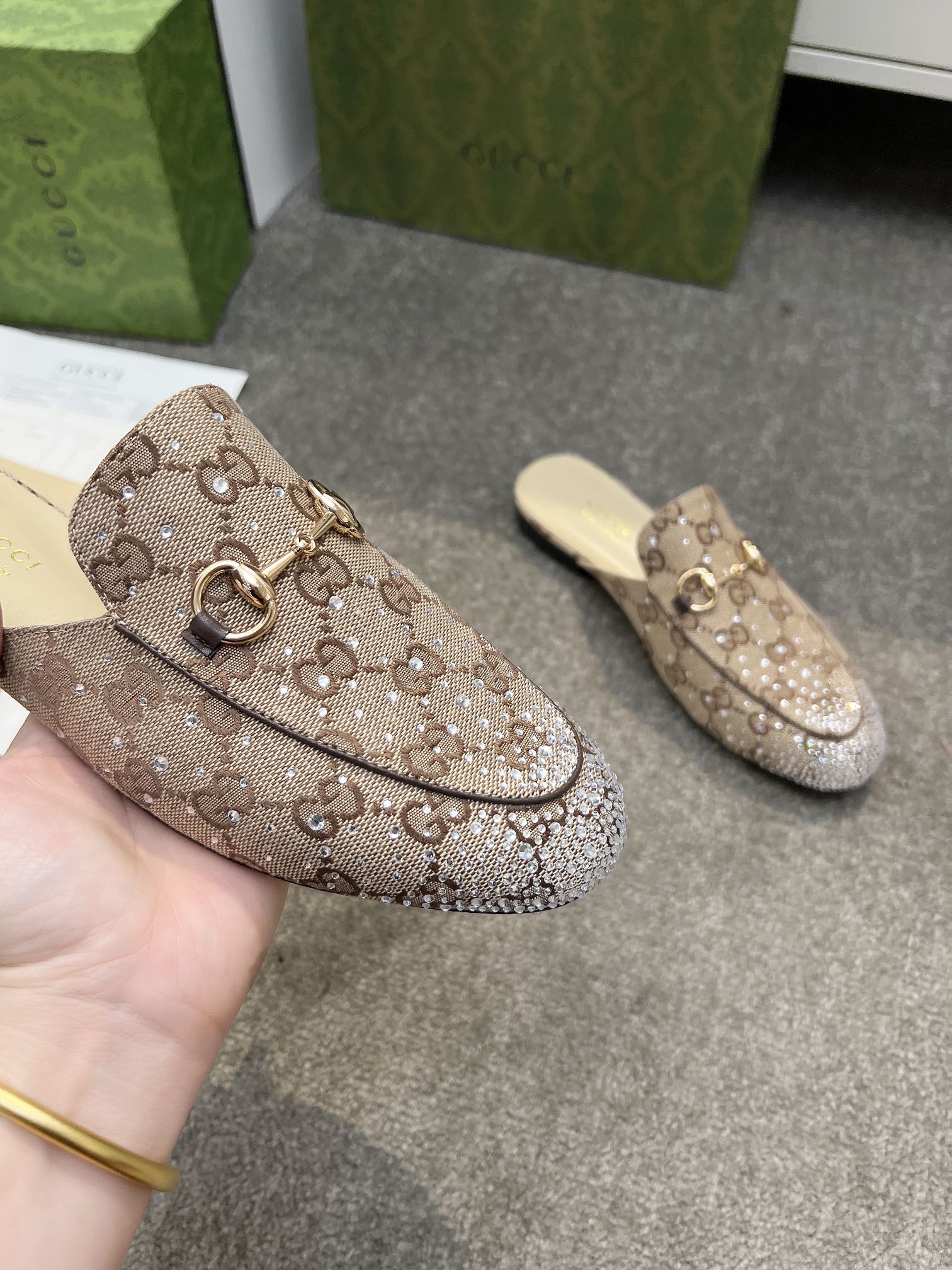 Women designer slipper slides sandal summer sandals shoes Rubber sole The latest Extra hot diamond process Classic double G Inner sheepskin Original board material