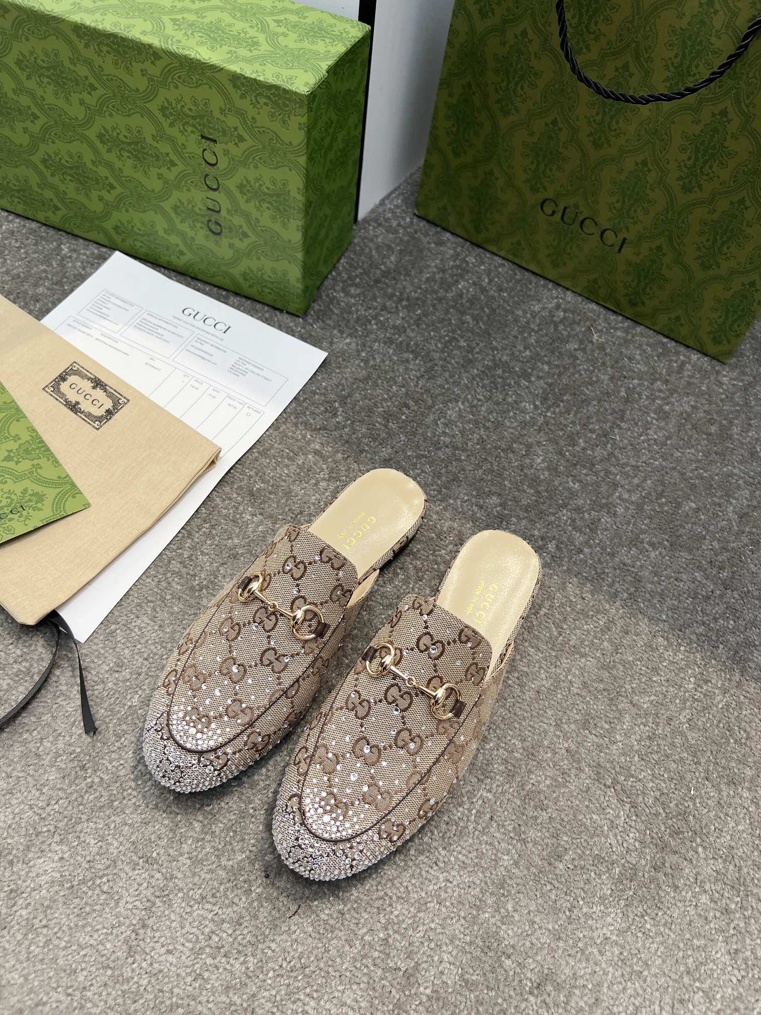 Women designer slipper slides sandal summer sandals shoes Rubber sole The latest Extra hot diamond process Classic double G Inner sheepskin Original board material