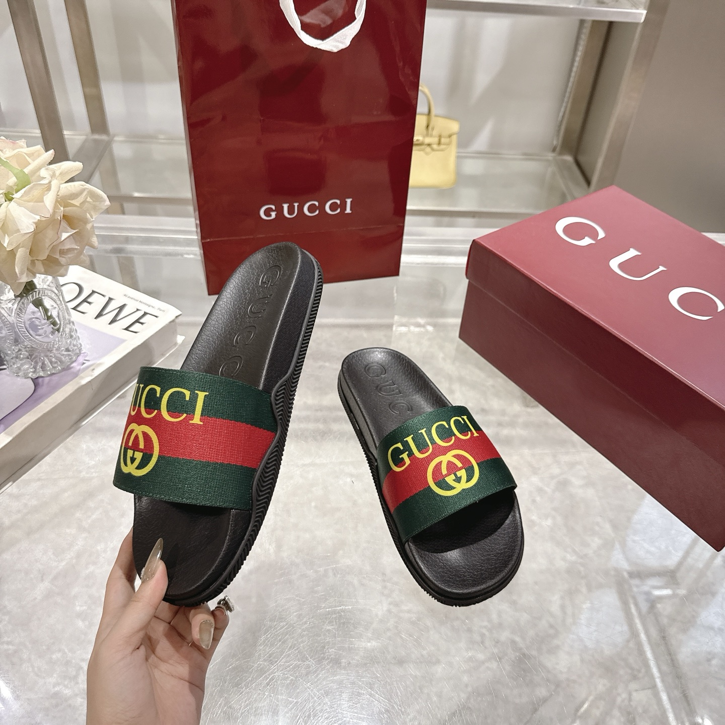 Women designer slipper slides sandal summer sandals shoes Rubber shoe upper Rubber sole Unisex style Relief logo