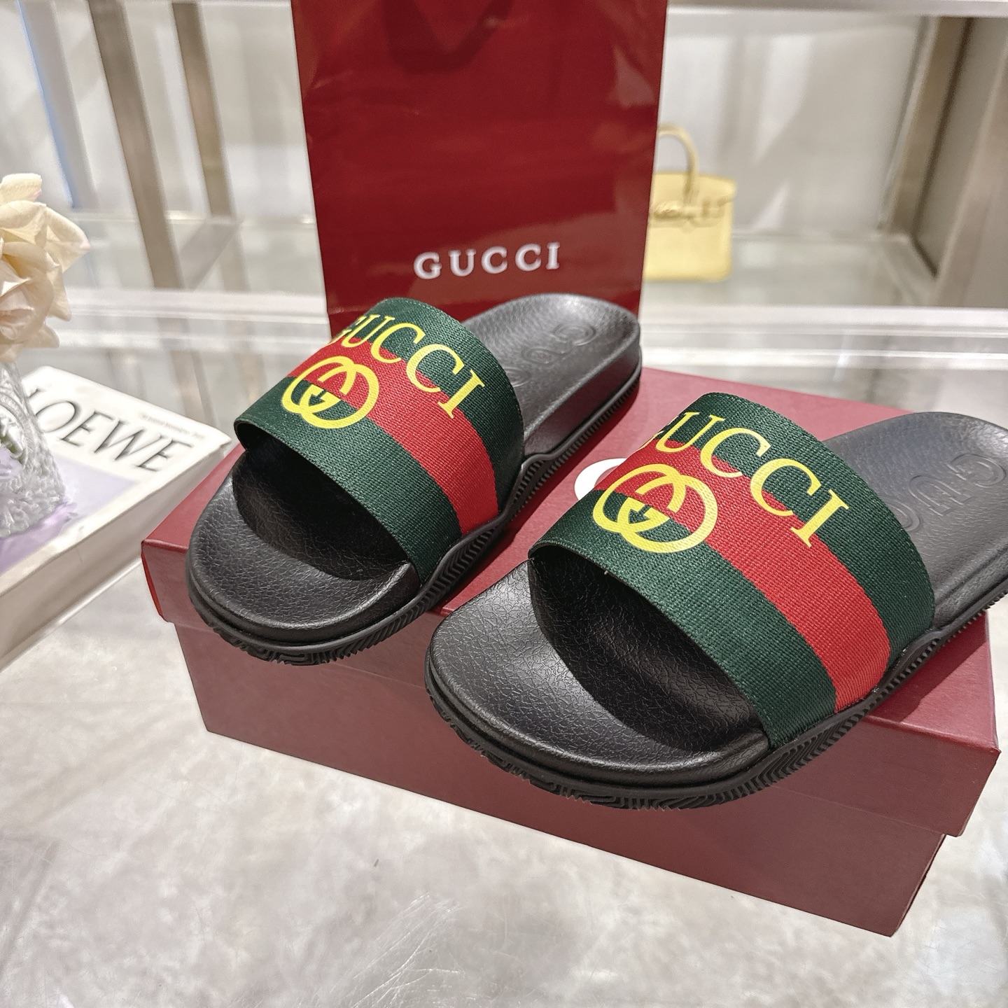 Women designer slipper slides sandal summer sandals shoes Rubber shoe upper Rubber sole Unisex style Relief logo