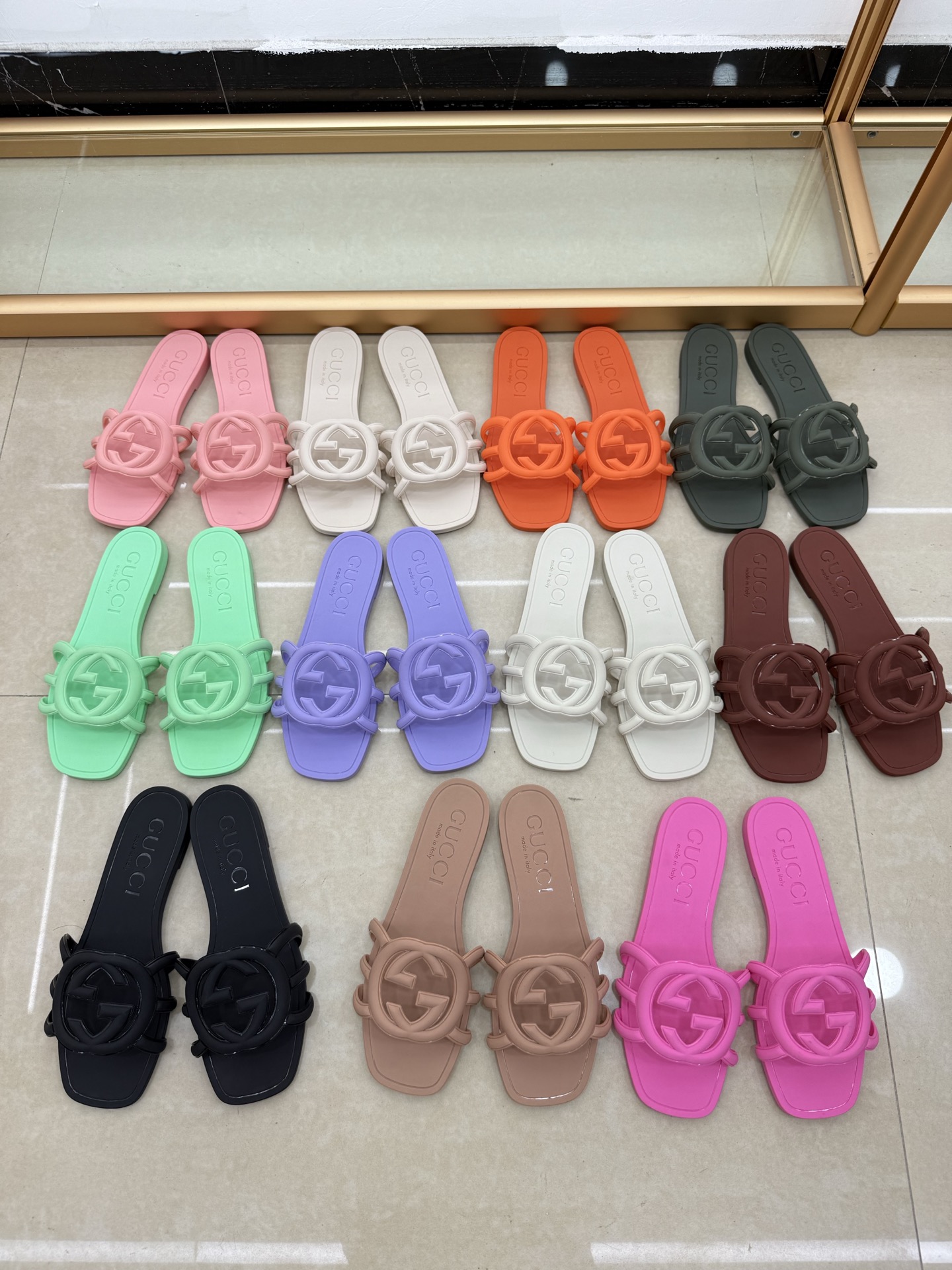 Women designer slipper slides sandal summer sandals shoes Original material Illuminated version 