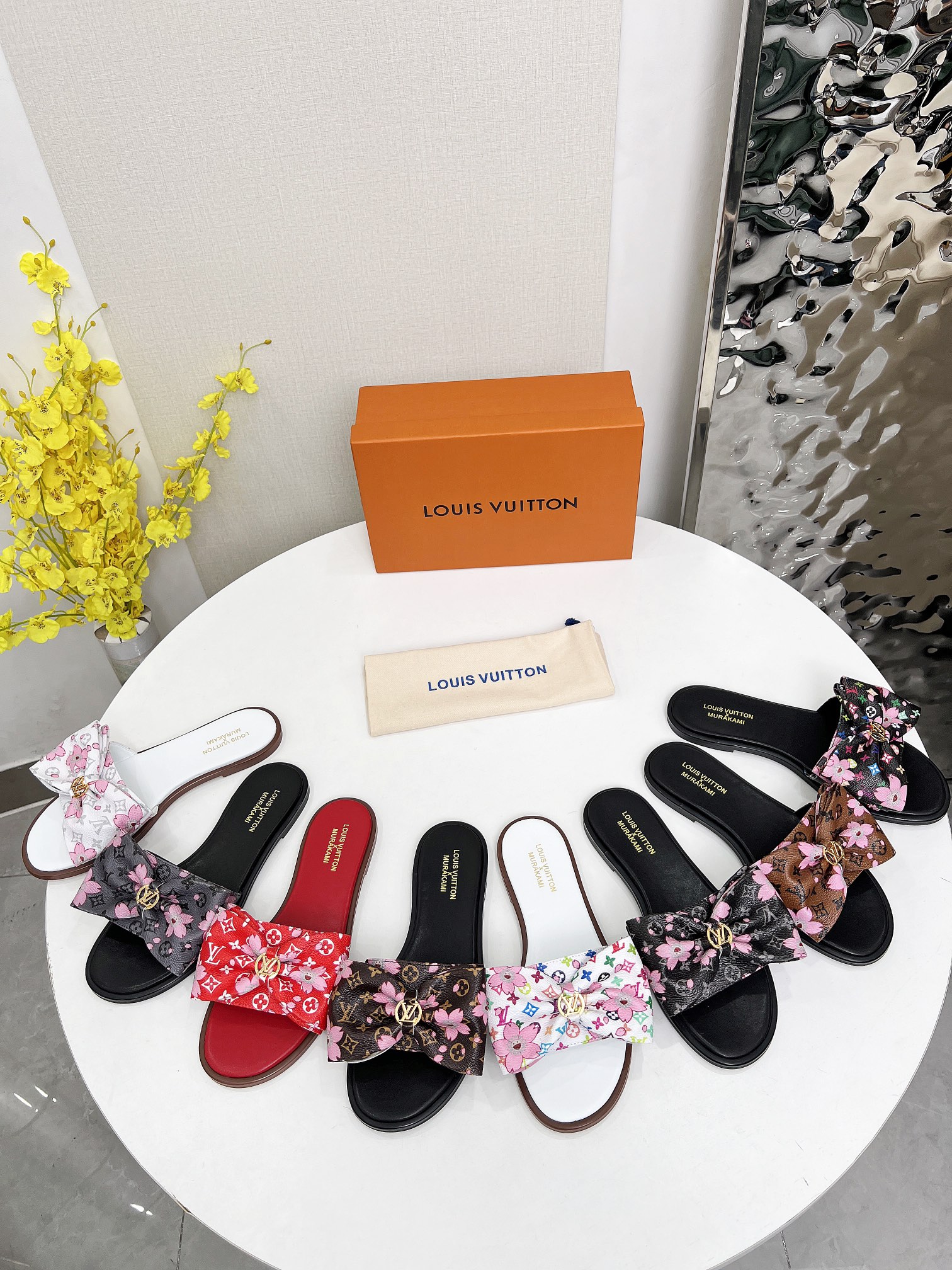 Women designer slipper slides sandal summer sandals shoes New style Bow tie Rubber sole