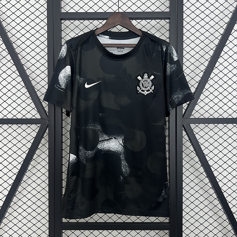25-26 Corinthians black training jersey 1:1 Thai Quality Football Shirt